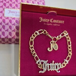 Juicy Couture Gold Bracelet with Silver Juicy Charm